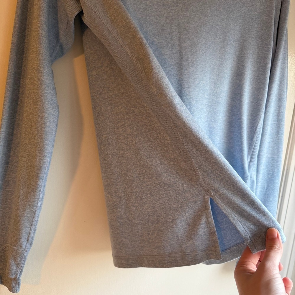 Athleta Uptempo Hoodie Sweatshirt Light Blue Long Sleeve Thumbholes XS TP - Picture 4 of 10